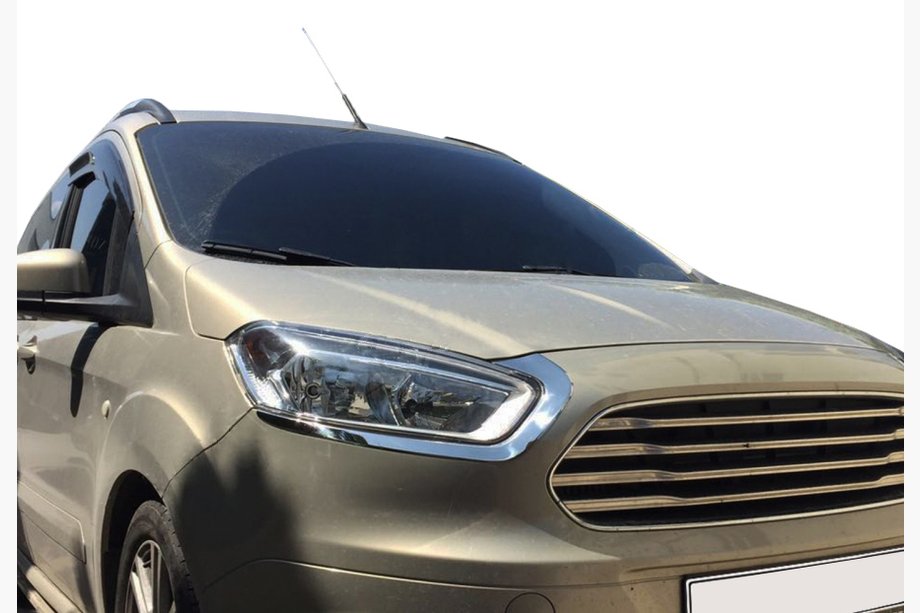 Ford Courier 2014–2023 Ögonfransar till strålkastare (2 st, rostfritt stål) Image