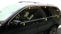 BMW X5 E53 1999–2006 Komplett fönsterlistset (12 st, rostfritt stål) foto 1