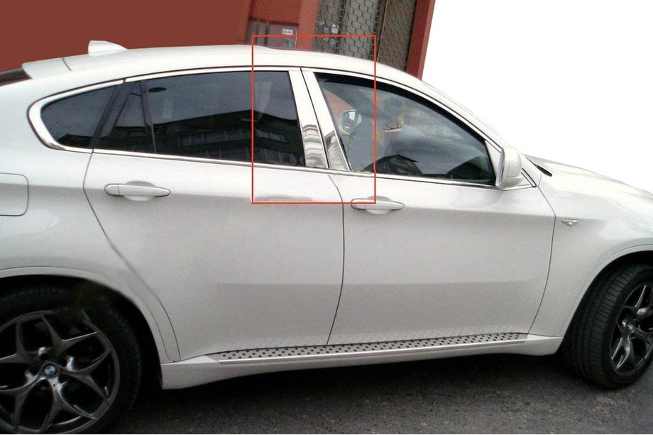 BMW X6 E71 2008–2014 Dörrstolpslister (rostfritt stål) Image