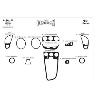 Instrumentpanelslister (Meric) Alfa Romeo 156 1997–2007 foto 3