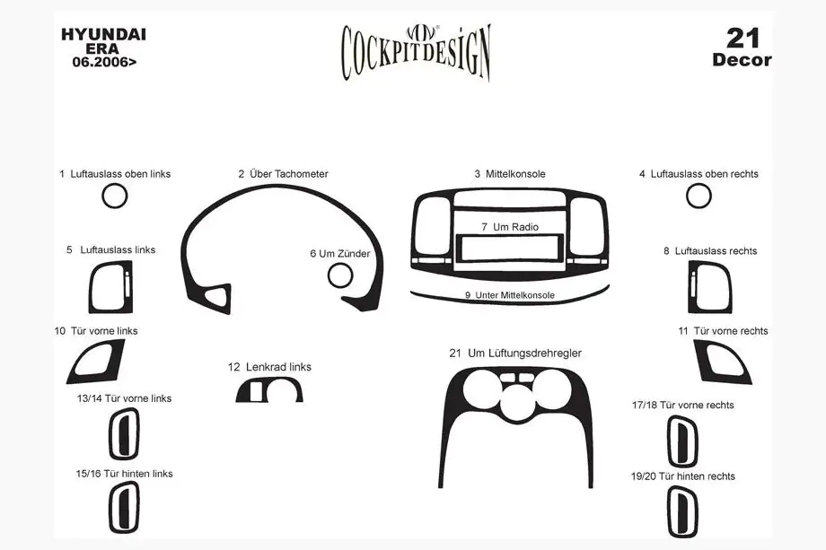 Hyundai Accent 2006–2010 Instrumentpanelskydd Foto 4