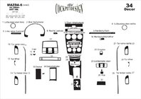 Mazda 6 2003–2008 Instrumentpanelskydd Aluminium foto 11