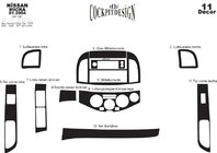 Nissan Micra K12 2003–2010 Instrumentpanelskydd Trä foto 6