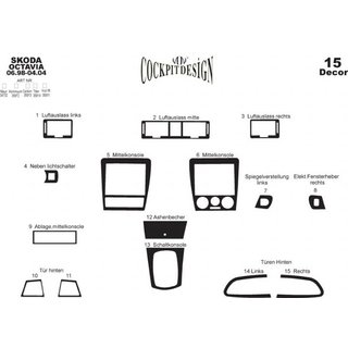 Instrumentpanelsinlägg (2000+) Skoda Octavia I Tour A4 1996–2010 foto 4
