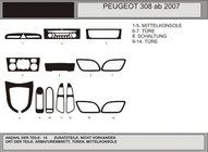 Peugeot 308 2007–2013 Instrumentpanelskydd Aluminium foto 1