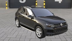 Volkswagen Touareg 2010–2018 Sidosteg Tayga Grey (2 st, aluminium) foto 2