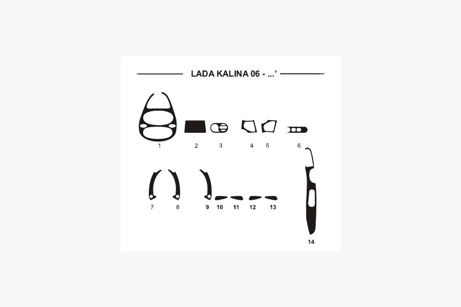 Lada Kalina 2004–2011 Instrumentpanelslister (Hartman) Aluminium Image