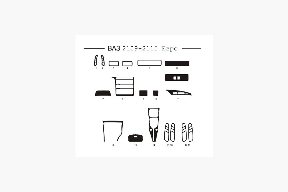 VAZ 2110-21115 1995–2015 Instrumentpanelsöverdrag (2109-2115) Image