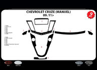 Chevrolet Cruze 2009–2015 Instrumentpanelslister (manuell) foto 4