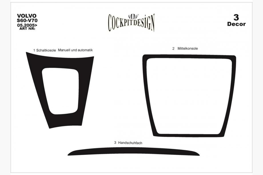 Volvo S60 2000–2009 Instrumentpanelslister (додаток, 2005-2009) Image