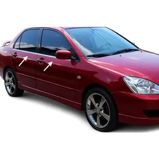 Yttre kromlister runt rutorna (4 st, rostfritt stål) Mitsubishi Lancer 9 2004–2008 foto 1
