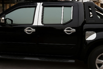 Nissan Navara 2006–2015 Kromskydd för dörrstolpar (6 st, rostfritt stål) foto 1