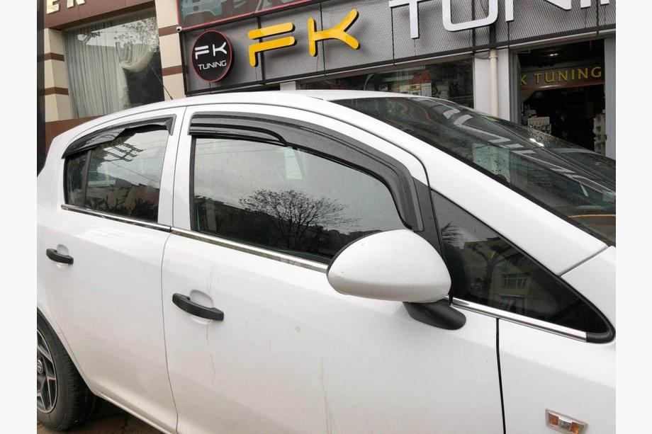 Opel Corsa D 2007–2014 Yttre fönsterlister (4 st, rostfritt stål) OmsaLine – italienskt rostfritt stål Image