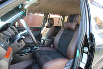 Toyota Land Cruiser Prado 120 2002–2009 Sätesöverdrag konstläder + tyg + Alcantara Antara A088 (komplett kupé) foto 2