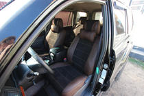 Toyota Land Cruiser Prado 120 2002–2009 Sätesöverdrag konstläder + tyg + Alcantara Antara A088 (komplett kupé) foto 1