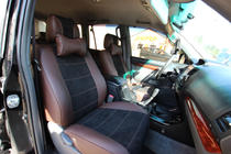 Toyota Land Cruiser Prado 120 2002–2009 Sätesöverdrag konstläder + tyg + Alcantara Antara A088 (komplett kupé) foto 4