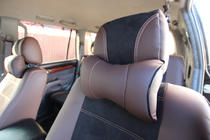 Toyota Land Cruiser Prado 120 2002–2009 Sätesöverdrag konstläder + tyg + Alcantara Antara A088 (komplett kupé) foto 17