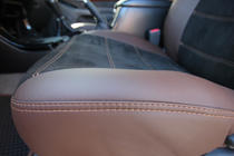 Toyota Land Cruiser Prado 120 2002–2009 Sätesöverdrag konstläder + tyg + Alcantara Antara A088 (komplett kupé) foto 22