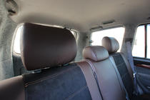 Toyota Land Cruiser Prado 120 2002–2009 Sätesöverdrag konstläder + tyg + Alcantara Antara A088 (komplett kupé) foto 15