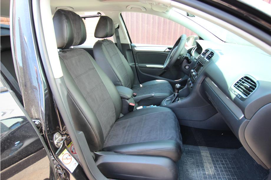 Volkswagen Golf 6 2008–2014 Sätesskydd i konstläder+tyg+Alcantara Antara A001 (komplett sats för hela kupén) Foto 1