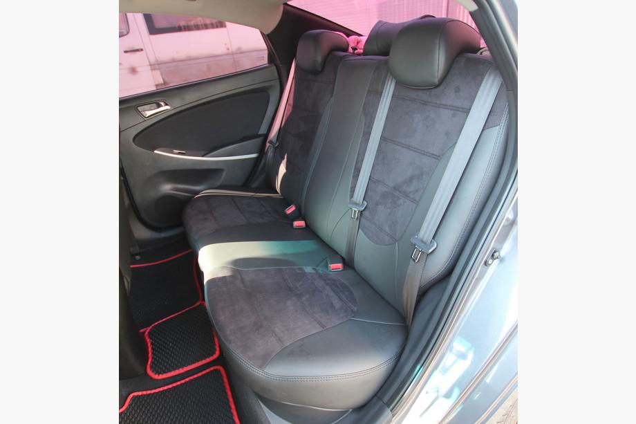 Hyundai Accent 2011–2017 Sätesskydd i konstläder+tyg+Alcantara Antara A001 (komplett sats för hela kupén) Foto 6