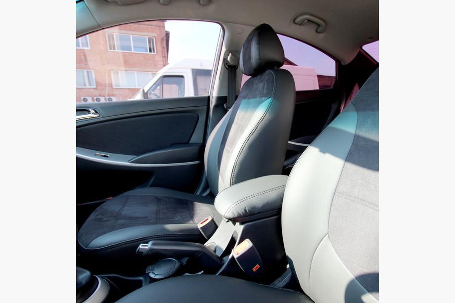Hyundai Accent 2011–2017 Sätesskydd i konstläder+tyg+Alcantara Antara A001 (komplett sats för hela kupén) Foto 9