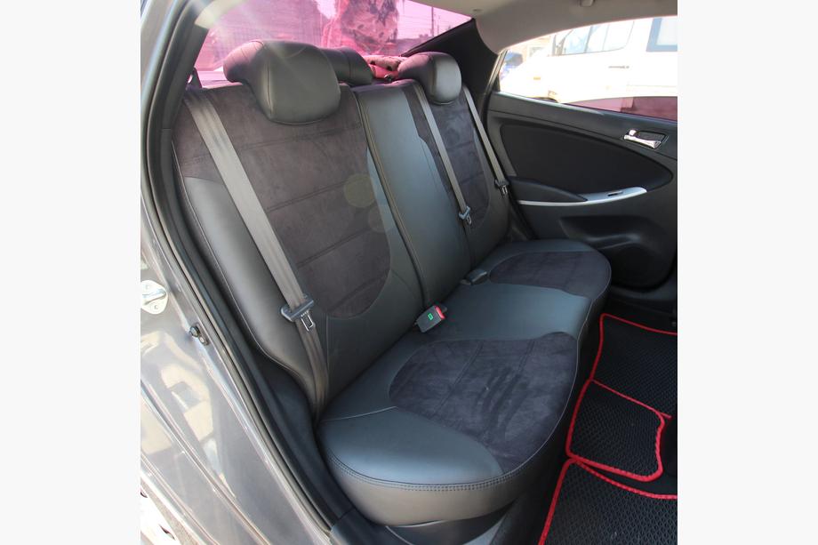 Hyundai Accent 2011–2017 Sätesskydd i konstläder+tyg+Alcantara Antara A001 (komplett sats för hela kupén) Foto 3