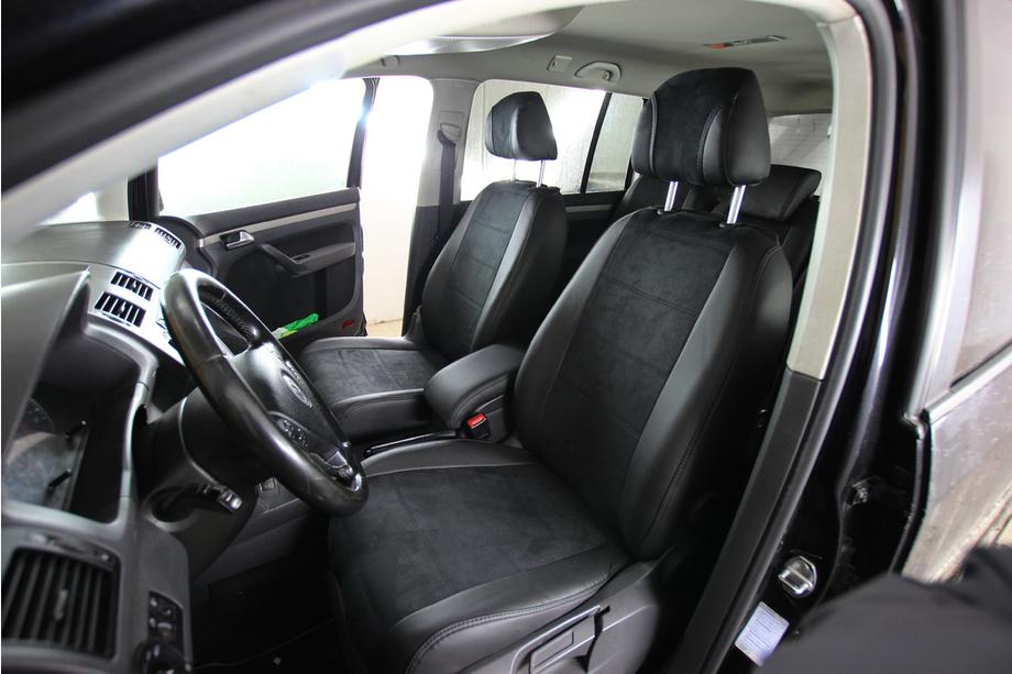 Volkswagen Touran 2003–2010 Sätesskydd i konstläder+tyg+Alcantara Antara A001 (komplett sats för hela kupén) Foto 7