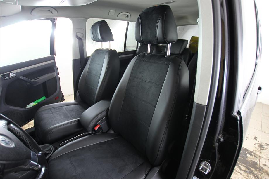 Volkswagen Touran 2003–2010 Sätesskydd i konstläder+tyg+Alcantara Antara A001 (komplett sats för hela kupén) Foto 11