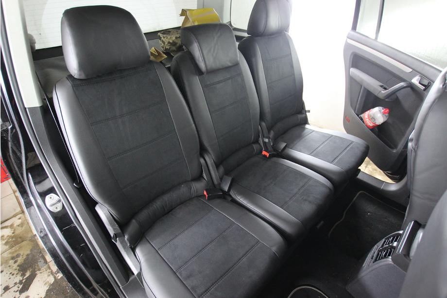 Volkswagen Touran 2003–2010 Sätesskydd i konstläder+tyg+Alcantara Antara A001 (komplett sats för hela kupén) Foto 3