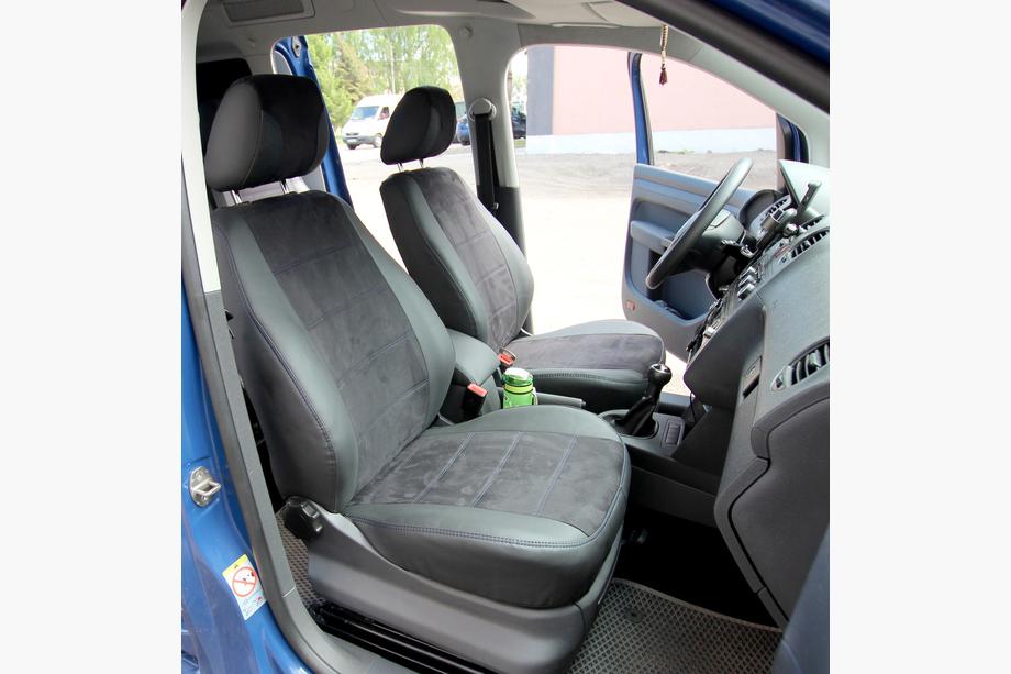 Volkswagen Caddy 2010–2015 Sätesöverdrag i konstläder + tyg + alcantara Antara A001b (komplett set för hela kupén) Image