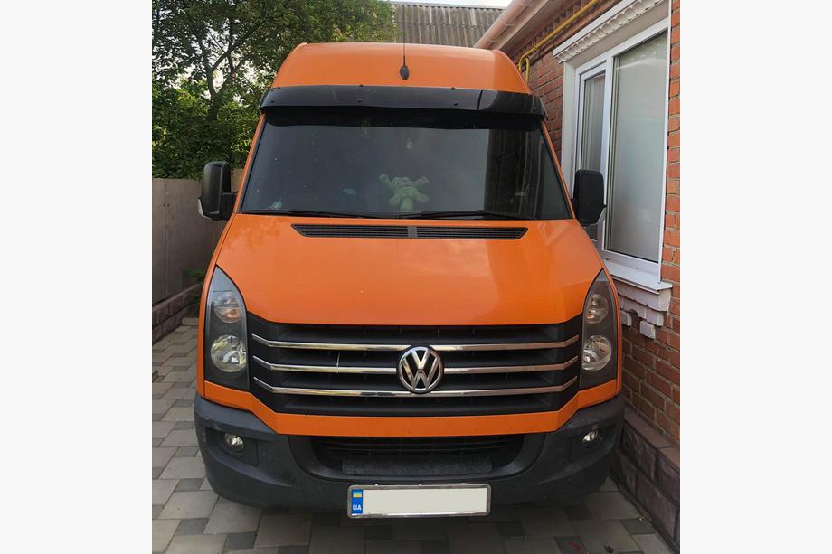 Volkswagen Crafter 2006–2016 Solskärm för vindruta med ram V2 (svart blank, 5 mm) Foto 8