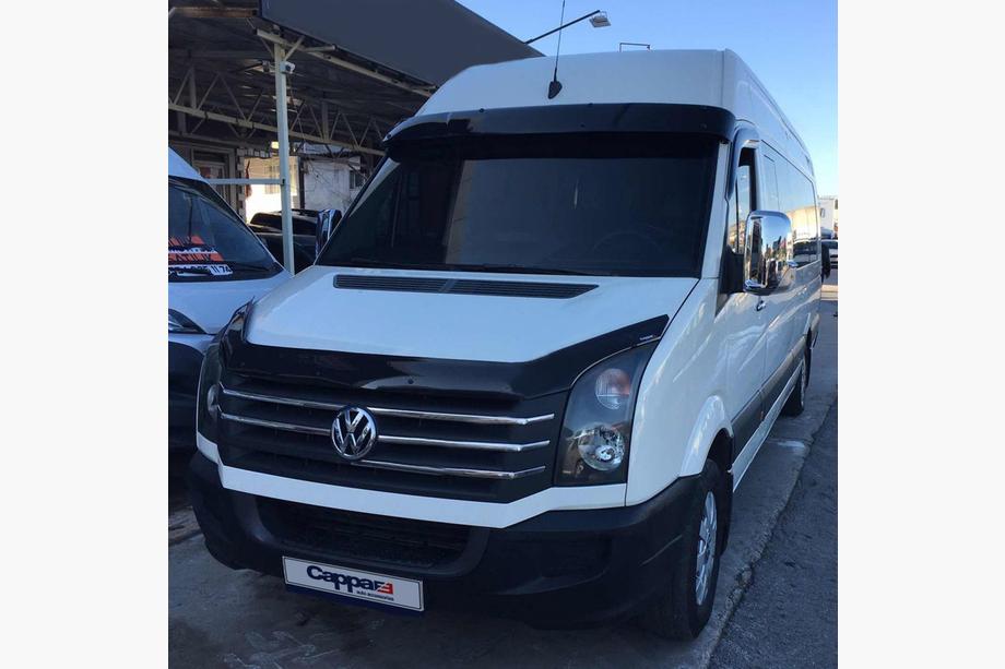 Volkswagen Crafter 2006–2016 Solskärm för vindruta med ram V2 (svart blank, 5 mm) Foto 11