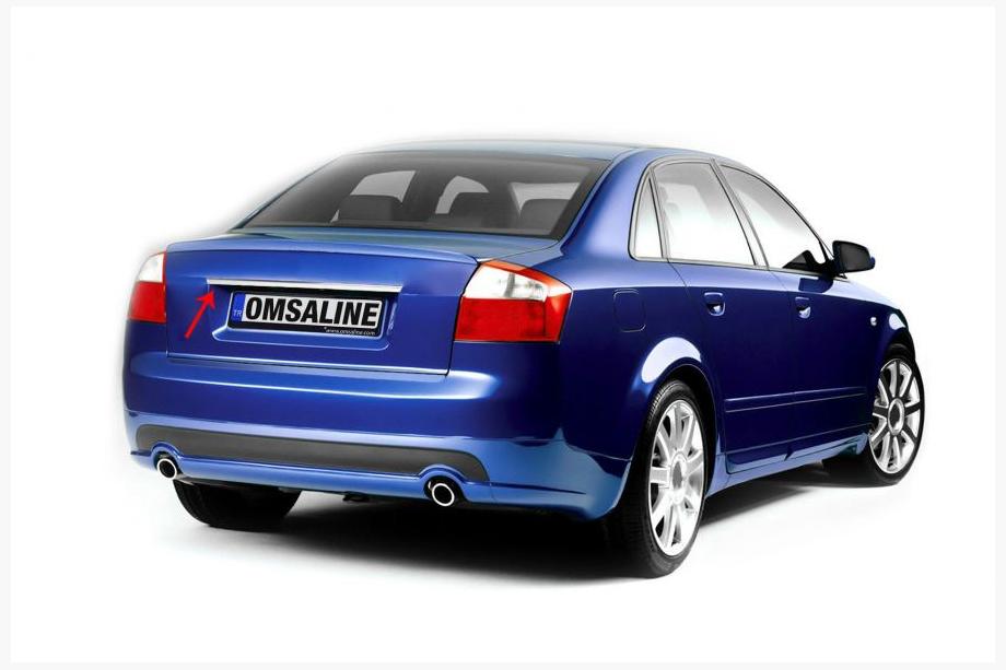 Audi A4 B6 2000–2004 Rostfri dekorlist över registreringsskylten OmsaLine Image