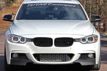 BMW 3-serien F30/F31 2012–2019 Frontspoilerläpp Flap (svart) foto 1