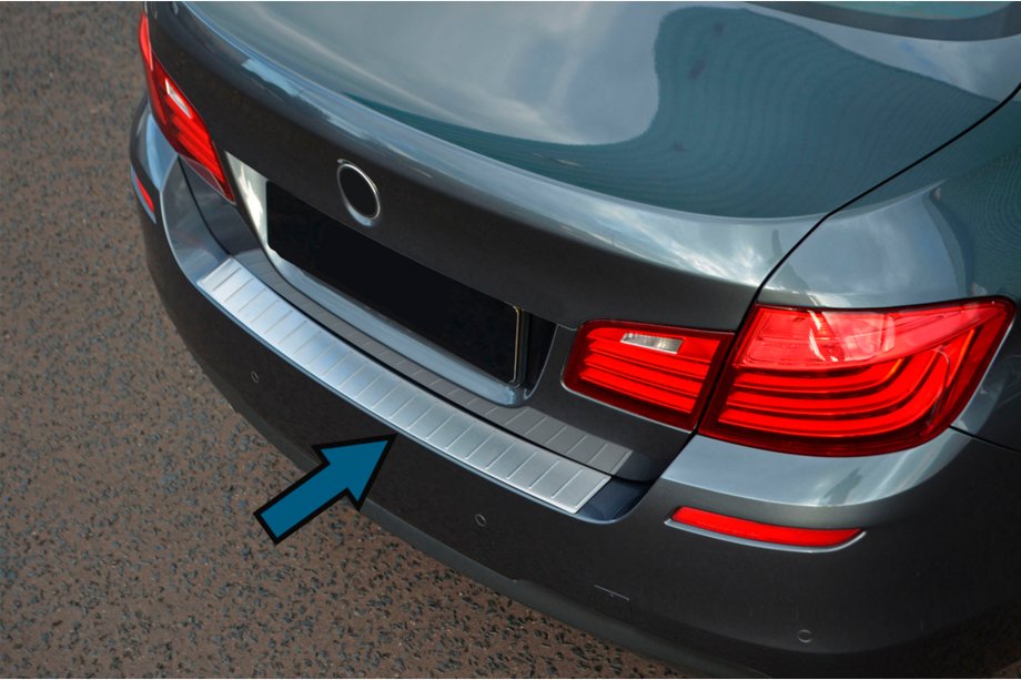 BMW 5-serien F10/F11 2010–2016 OmsaLine bakre stötfångarskydd (SD, rostfritt stål) Image