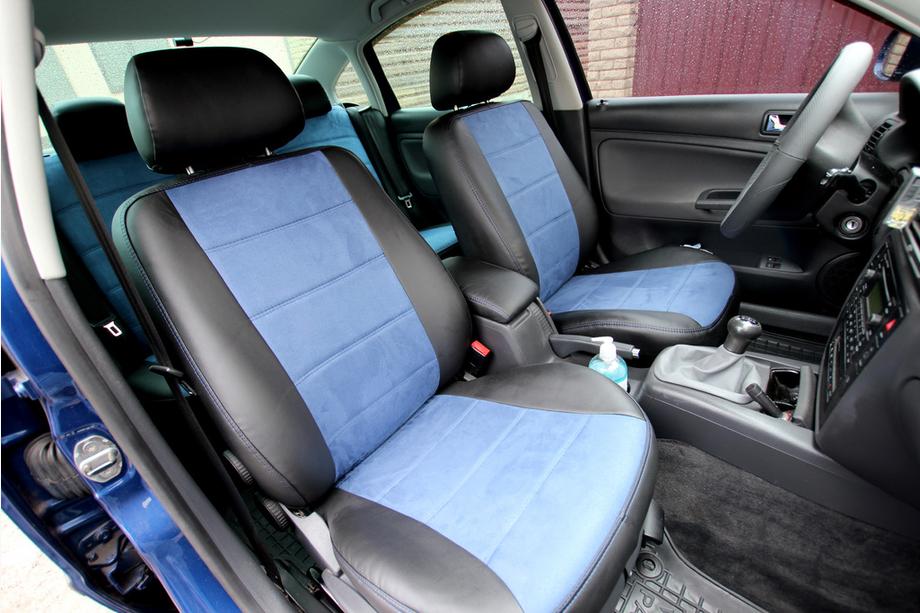 Volkswagen Passat B5 1997–2005 Sätesskydd i konstläder + tyg + alcantara Antara A006 (komplett kupésats) Image