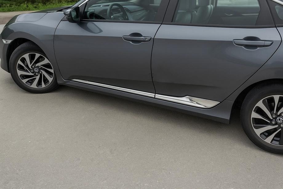 Honda Civic Sedan X 2016–2021 Dörrlist V2 (set 4 st, rostfritt stål) Image