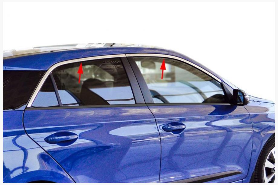 Hyundai I-20 2014–2020 Övre fönsterlister (4 st, rostfritt stål) Image