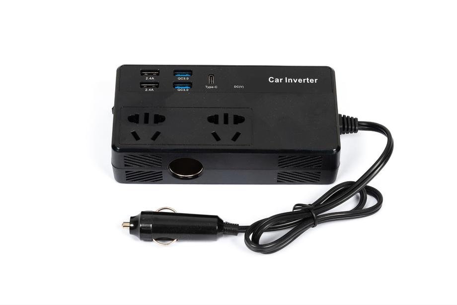Bilomvandlare 12V till 220V med USB och Type-C CZ02 Image