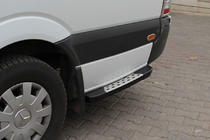 Mercedes Sprinter W901/902/903/904/905 1995–2006 DOT-Line sidosteg bakom hjulet (2 st, aluminium) Lång hjulbas foto 1