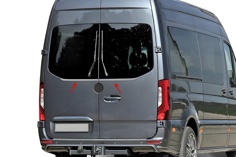 Mercedes Sprinter W907/W910 2018– Bakrutekantlist i rostfritt stål (2 st) Image