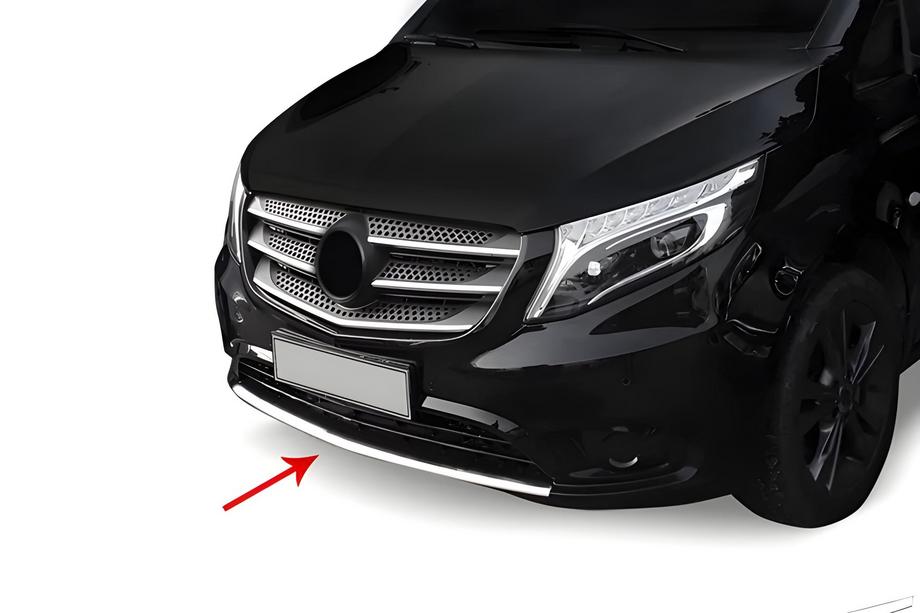 Mercedes Vito/V-klass W447 2014– Lister i rostfritt stål för främre stötfångare Image