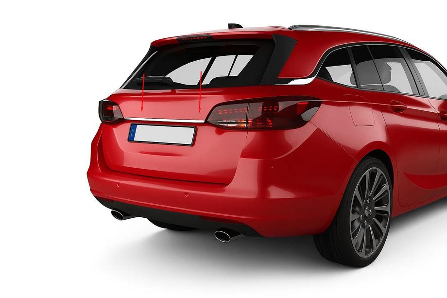 Opel Astra K 2016–2021 Kromlist ovanför registreringsskylt (SW, rostfritt stål) Image