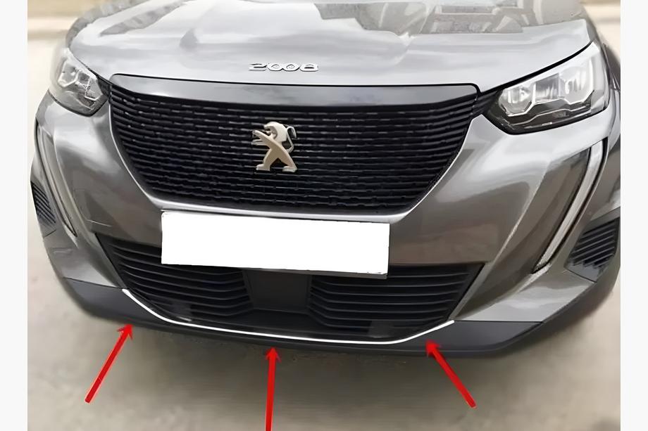 Peugeot 2008 2019– Kromad skyddslist för främre stötfångare (1 st, rostfritt stål) Image