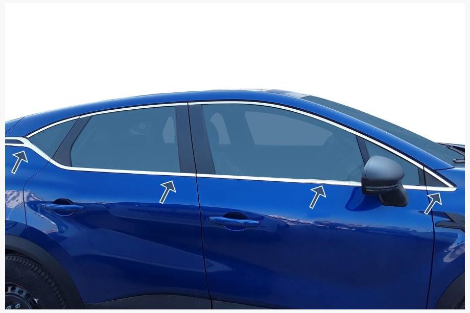Renault Captur 2019– Fönsterlister (8 st, rostfritt) Image