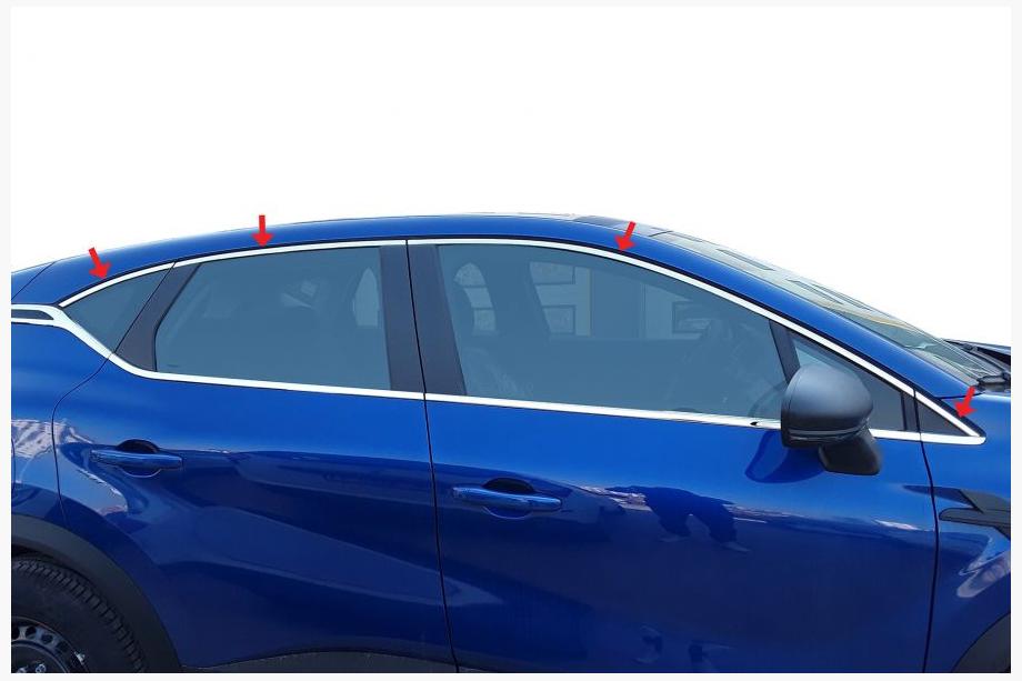 Renault Captur 2019– Övre fönsterlister (8 st, rostfritt stål) Image