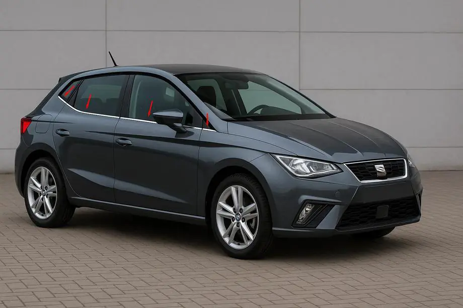 Seat Ibiza 2017– Fönsterlister (4 st, rostfritt) Image