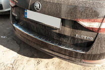 Skoda Superb 2015–2024 Bakre stötfångarskydd SW i rostfritt stål foto 8