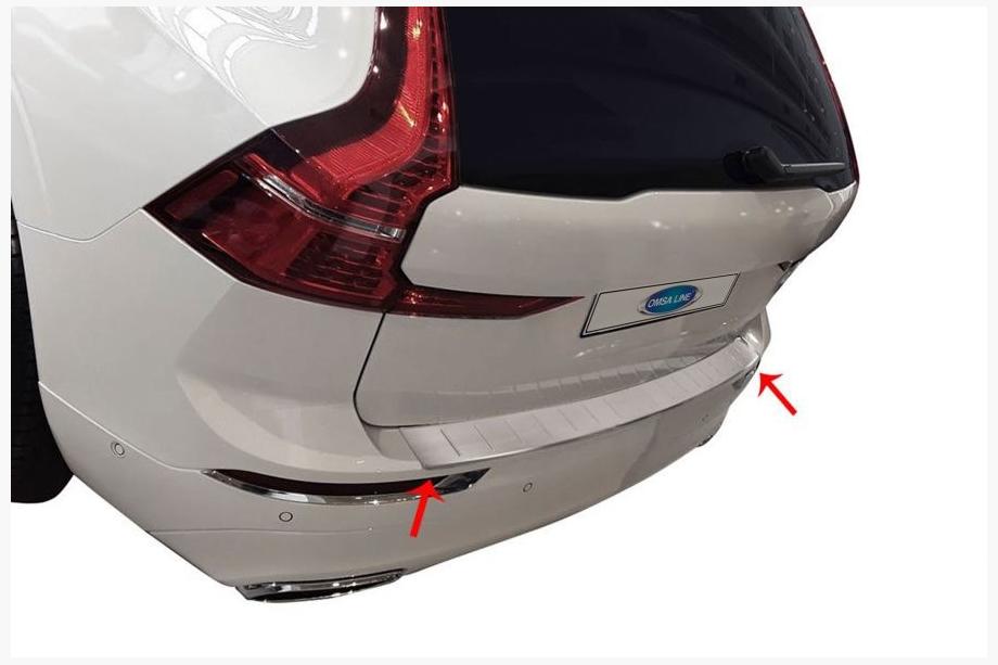 Volvo XC60 2017– Bakre stötfångarskydd (rostfritt stål) Image